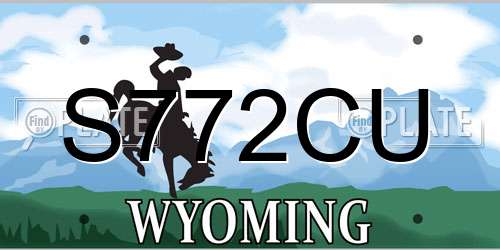 S772CU Wyoming License Plate