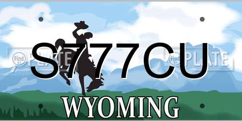 S777CU Wyoming License Plate