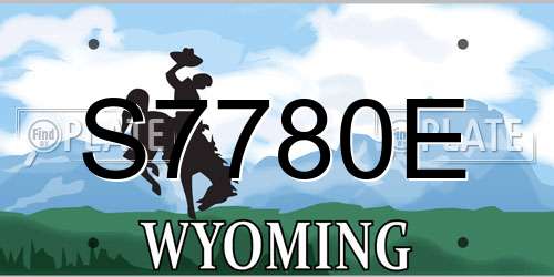 S7780E Wyoming License Plate
