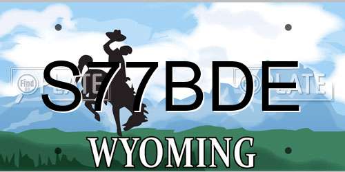 S77BDE Wyoming License Plate