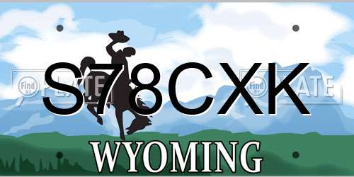 S78CXK Wyoming License Plate