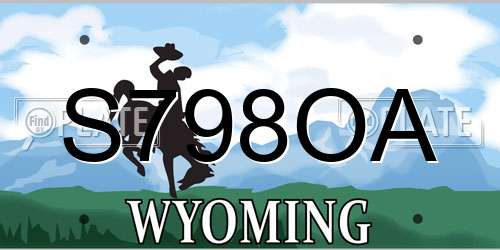 S798OA Wyoming License Plate
