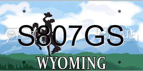 S807GS Wyoming License Plate