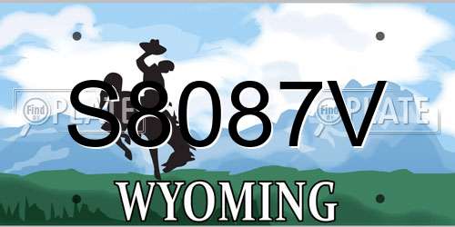 S8087V Wyoming License Plate