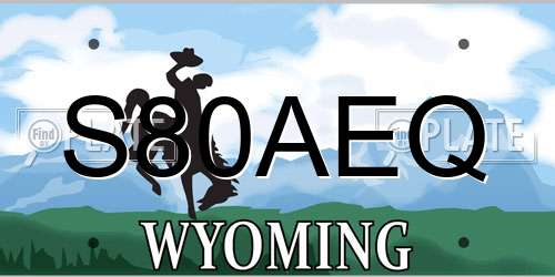 S80AEQ Wyoming License Plate