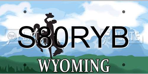 S80RYB Wyoming License Plate
