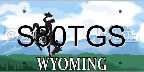 S80TGS Wyoming License Plate