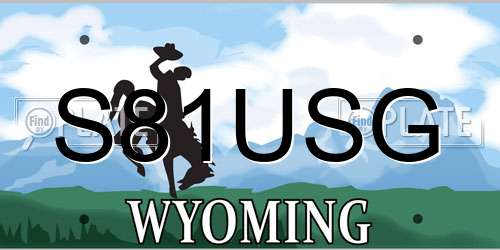 S81USG Wyoming License Plate