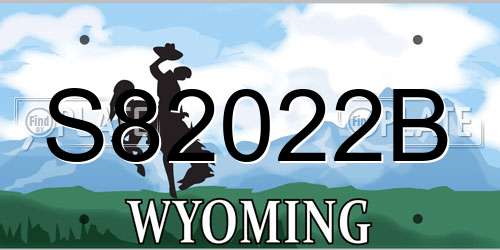 S82022B Wyoming License Plate
