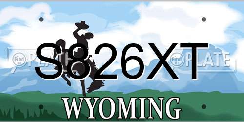 S826XT Wyoming License Plate