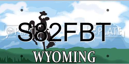 S82FBT Wyoming License Plate