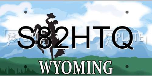 S82HTQ Wyoming License Plate