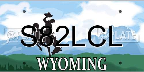 S82LCL Wyoming License Plate