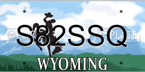 S82SSQ Wyoming License Plate