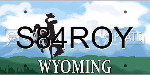 S84ROY Wyoming License Plate