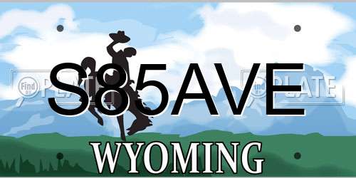 S85AVE Wyoming License Plate