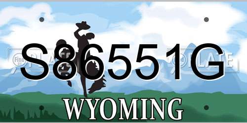 S86551G Wyoming License Plate