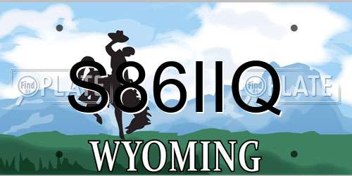 S86IIQ Wyoming License Plate