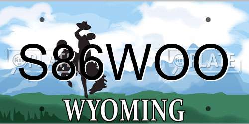 S86WOO Wyoming License Plate