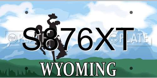S876XT Wyoming License Plate