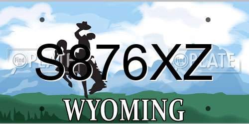 S876XZ Wyoming License Plate