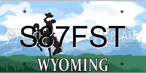 S87FST Wyoming License Plate