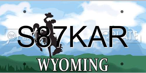 S87KAR Wyoming License Plate