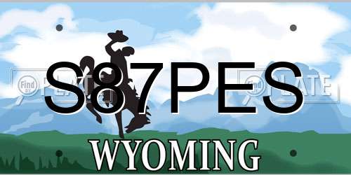 S87PES Wyoming License Plate