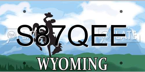 S87QEE Wyoming License Plate