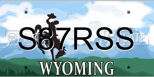 S87RSS Wyoming License Plate