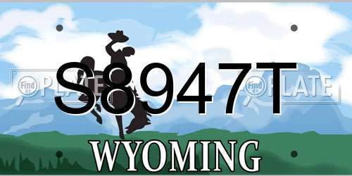 S8947T Wyoming License Plate