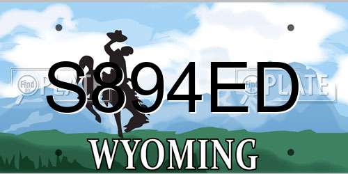 S894ED Wyoming License Plate