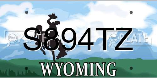 S894TZ Wyoming License Plate