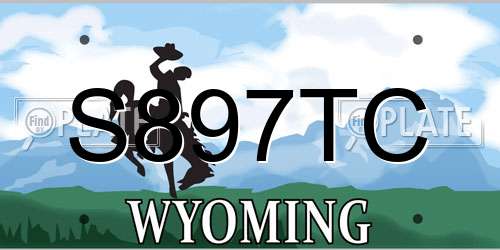S897TC Wyoming License Plate