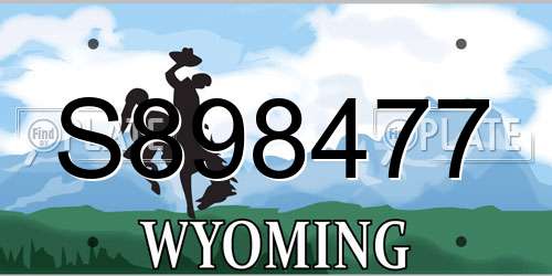 S898477 Wyoming License Plate