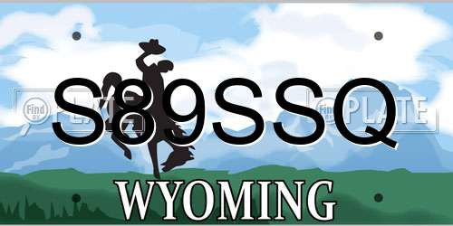 S89SSQ Wyoming License Plate