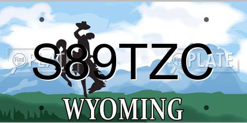 S89TZC Wyoming License Plate