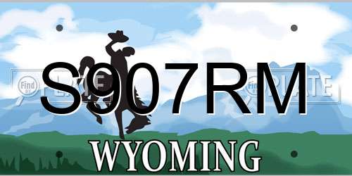 S907RM Wyoming License Plate