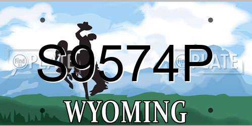 S9574P Wyoming License Plate