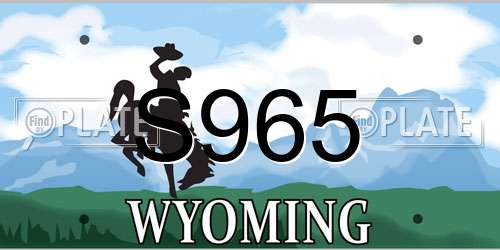 S965 Wyoming License Plate