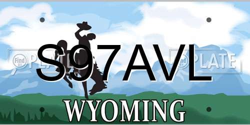 S97AVL Wyoming License Plate