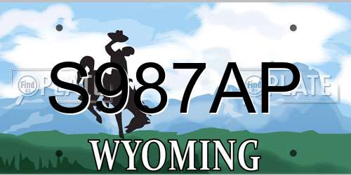 S987AP Wyoming License Plate