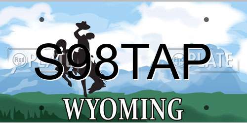 S98TAP Wyoming License Plate
