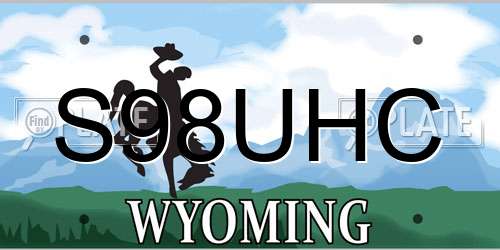 S98UHC Wyoming License Plate