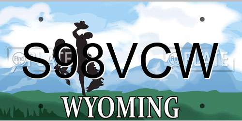S98VCW Wyoming License Plate