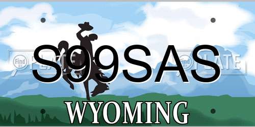 S99SAS Wyoming License Plate