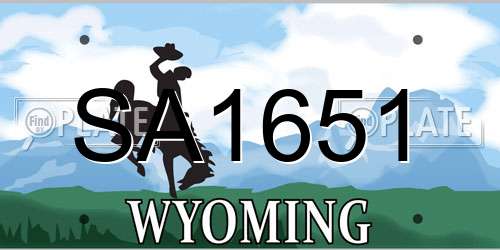 SA1651 Wyoming License Plate