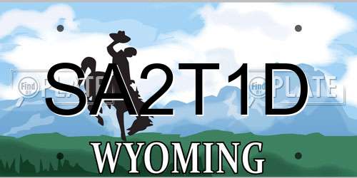 SA2T1D Wyoming License Plate