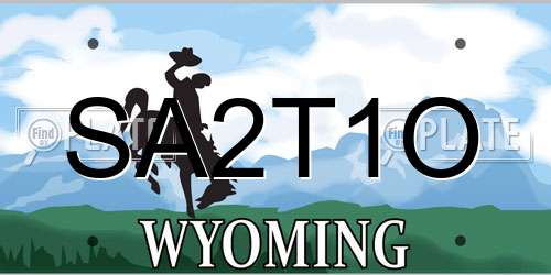 SA2T1O Wyoming License Plate