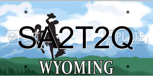 SA2T2Q Wyoming License Plate